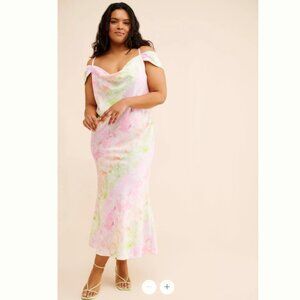Eloquii Off Shoulder Bias Maxi Dress - NEW